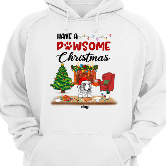 Have A Pawsome Christmas Dogs Personalized  Hoodie Sweatshirt