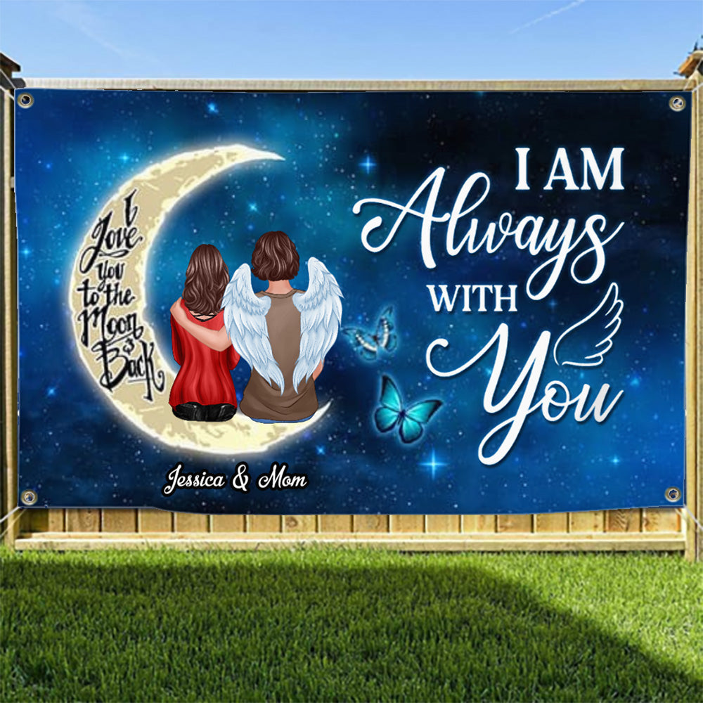 Always With You Moon Butterfly Personalized Christmas Banner