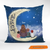 Parents Grandparents and Kids On Moon Personalized Polyester Linen Pillow